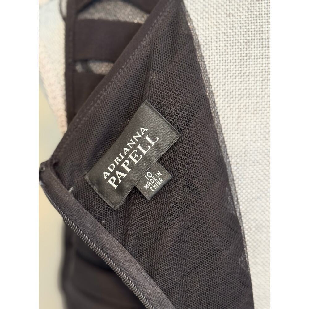 Adrianna Papell NEW Black Shutter Pleat Midi Dress Sleeveless Cocktail Size 10 - Picture 7 of 14